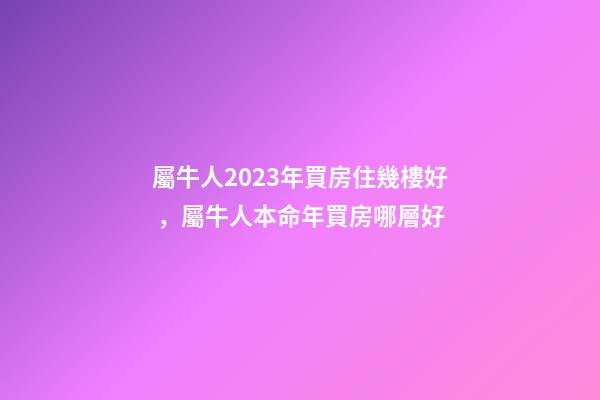 屬牛人2023年買房住幾樓好，屬牛人本命年買房哪層好